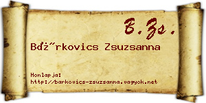 Bárkovics Zsuzsanna névjegykártya